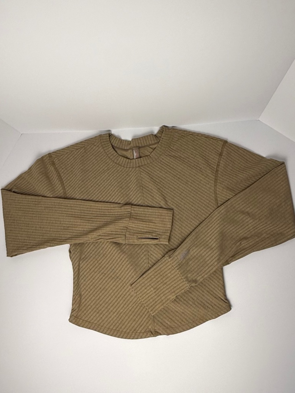 Cropped Open Back Long Sleeve "A Movement" Workout Top